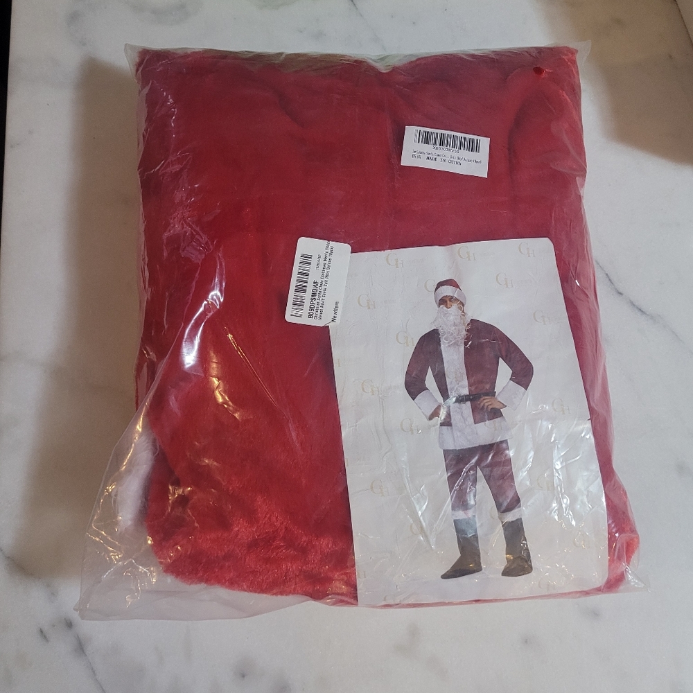 Santa Suit Men's Deluxe Christmas Santa Claus Costume Complete Velvet Adults